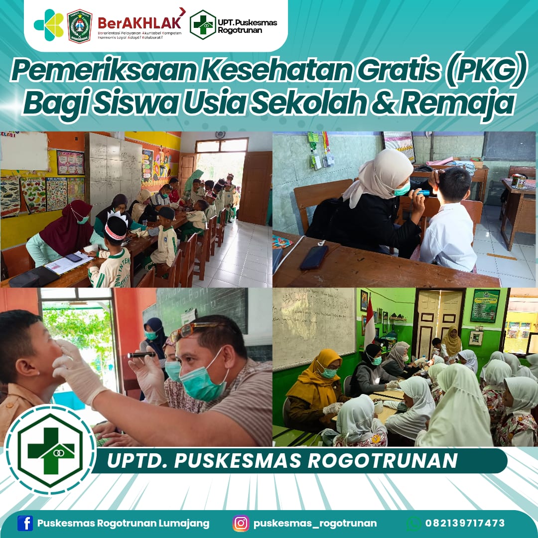 Pemeriksaan Kesehatan Gratis Anak Usia Sekolah dan Remaja di Wilayah UPTD Puskesmas Rogotrunan
