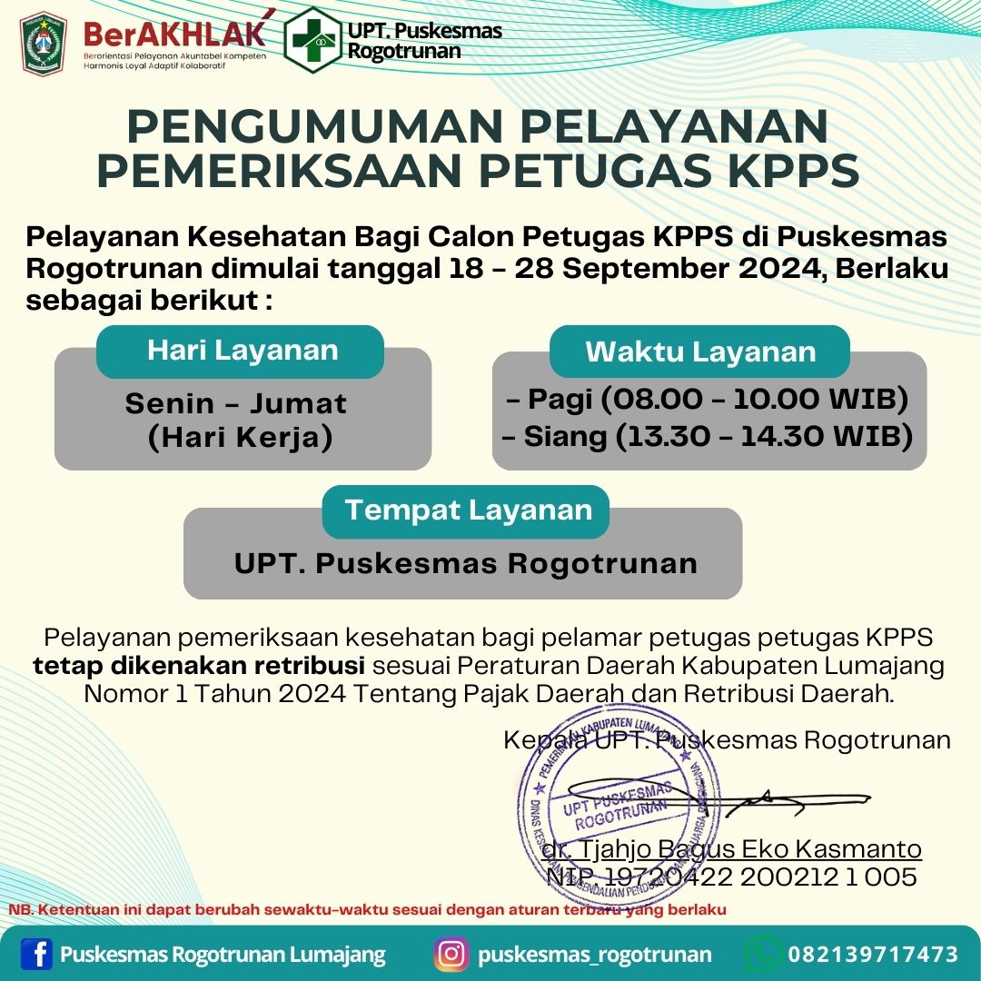 PELAYANAN PEMERIKSAAN PETUGAS KPPS 2024